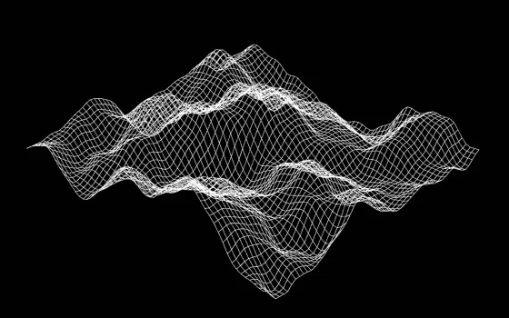 3D wireframe of scanned terrain elevation data